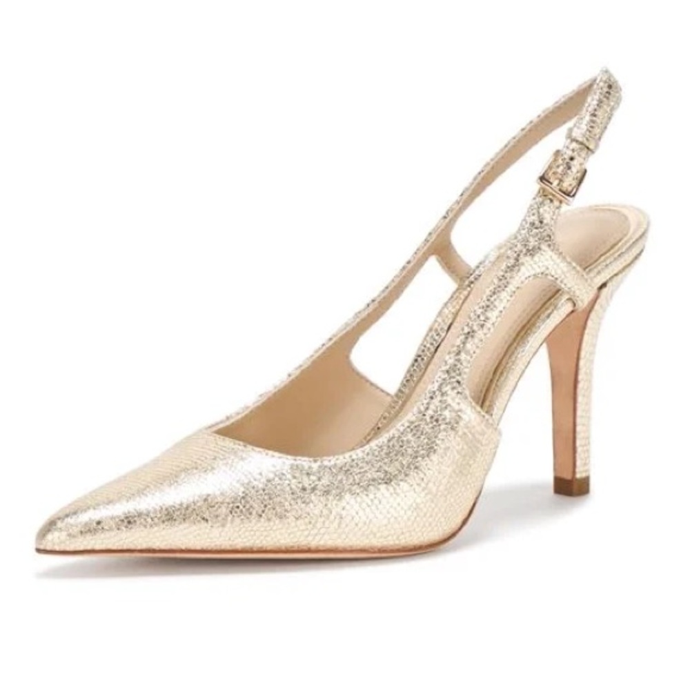 NWOT Paige Samara Pointed Toe High Heel Slingback Gold size 8